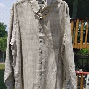 Arrow Wrinkle Free Men's Long Sleeve Tan Check